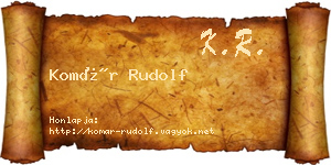 Komár Rudolf névjegykártya